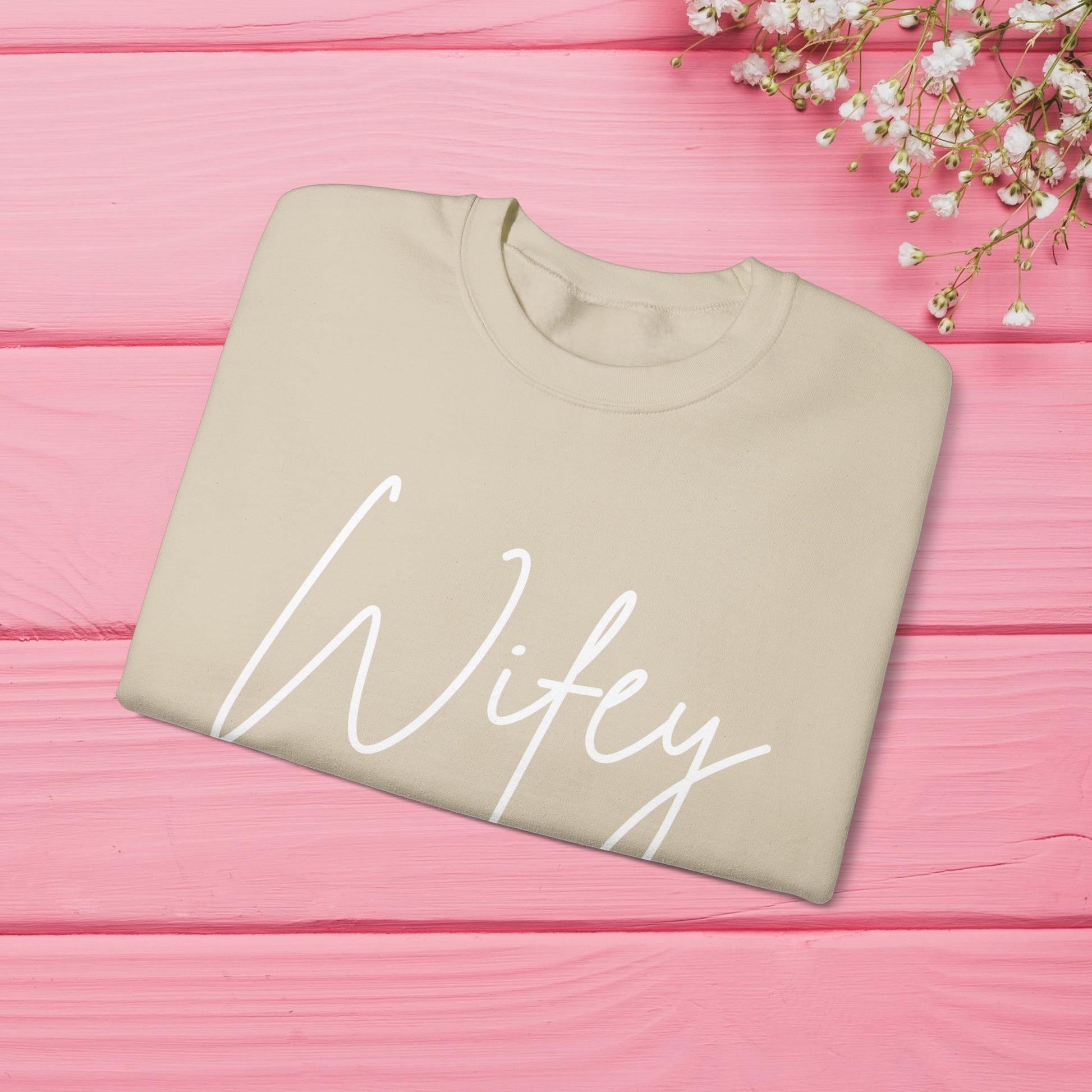 Wifey Sweatshirt With Personalized Initials On Left Sleeve Sweatshirt Brides by Emilia Milan 