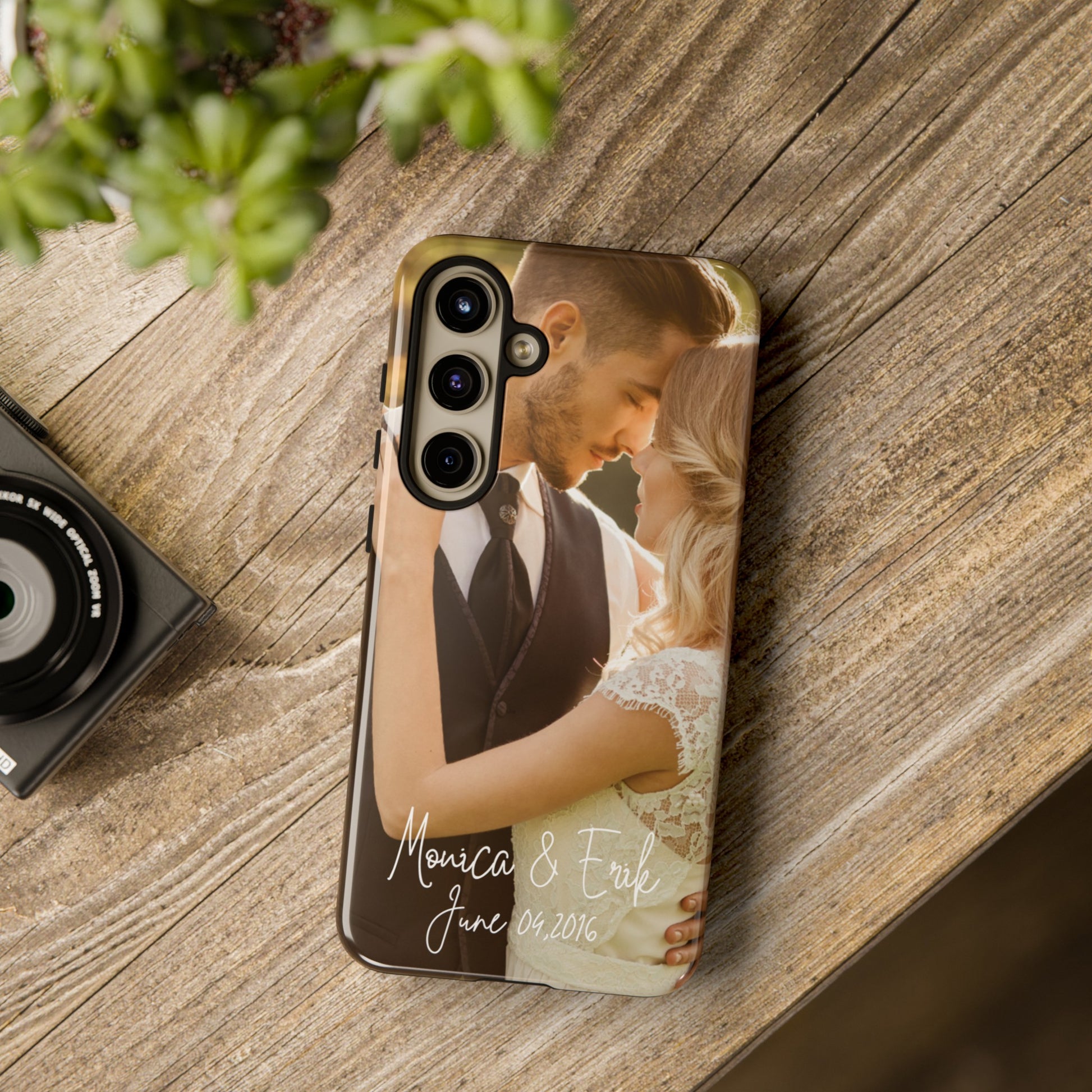 Personalized Phone Cases With Picture, Names and Date Phone Case Brides by Emilia Milan 