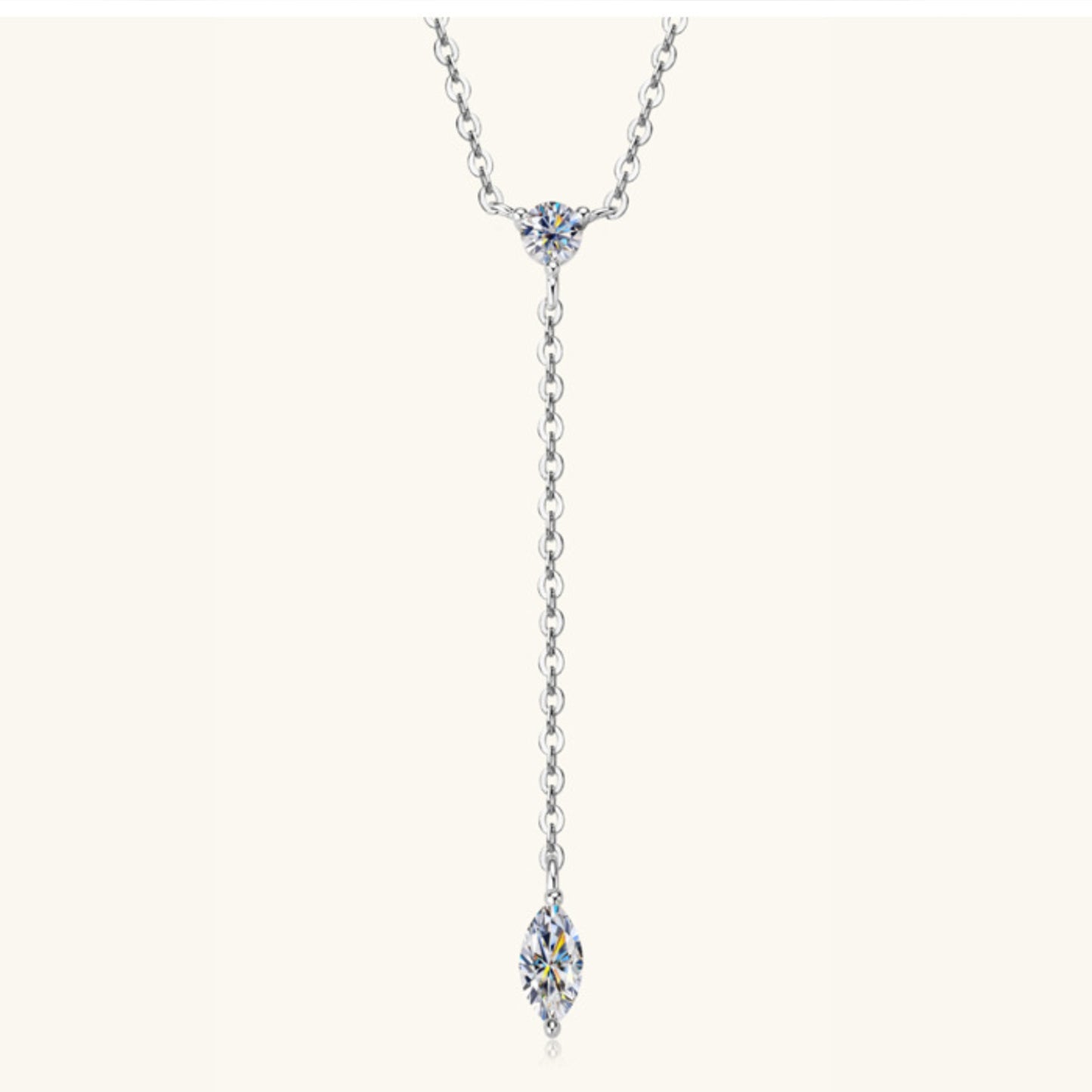 Sterling Silver Moissanite Necklace Moissanite Jewelry Brides by Emilia Milan 