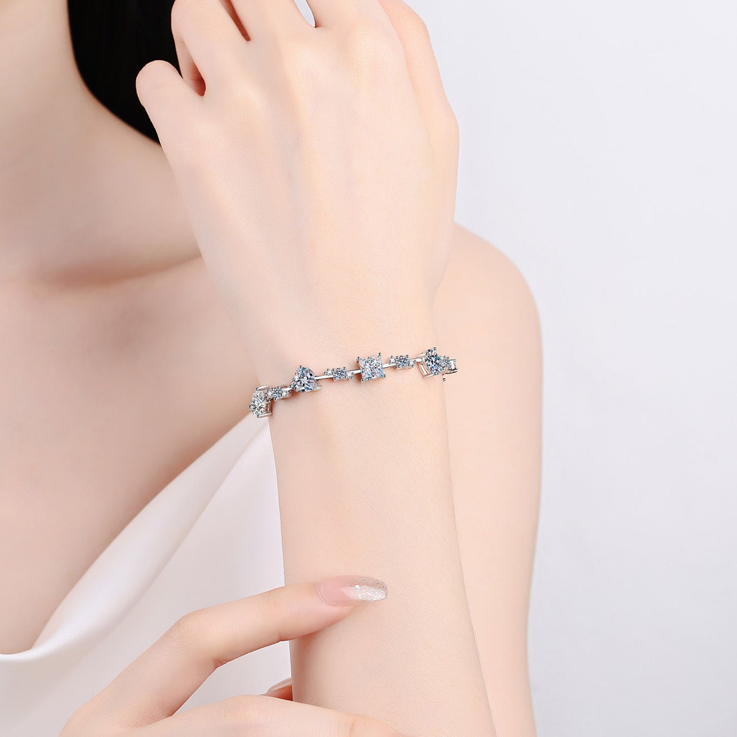 Sterling Silver 6.2 Carat Moissanite Women Bracelet Moissanite Jewelry Brides by Emilia Milan 