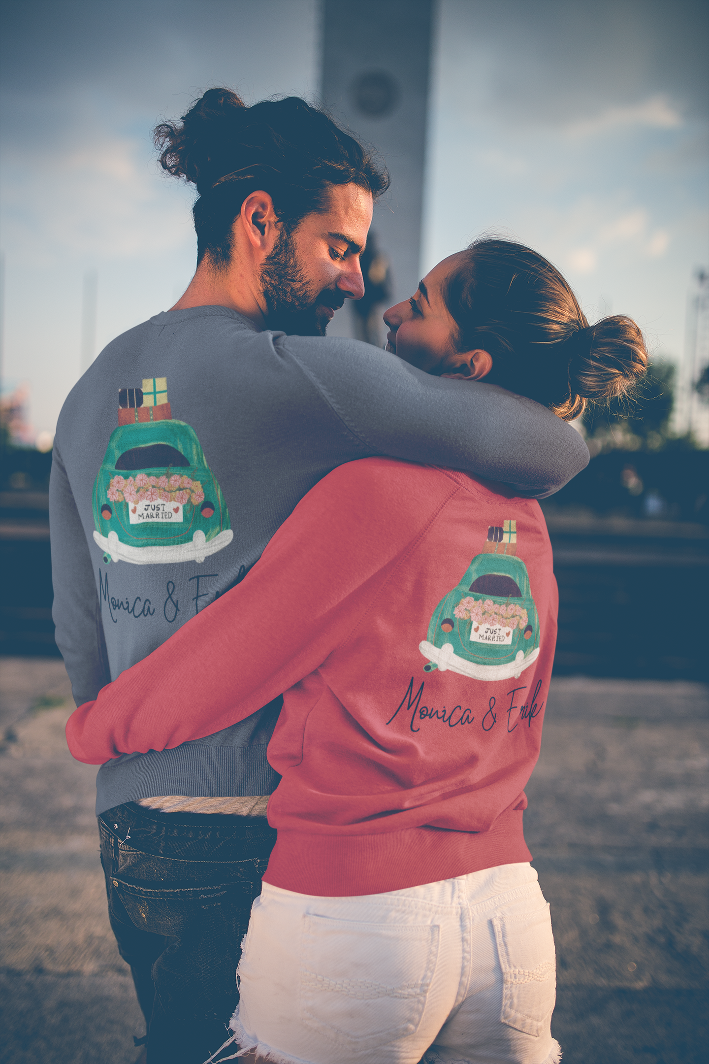 Couples Just Married Sweatshirts Sweatshirt Brides by Emilia Milan 