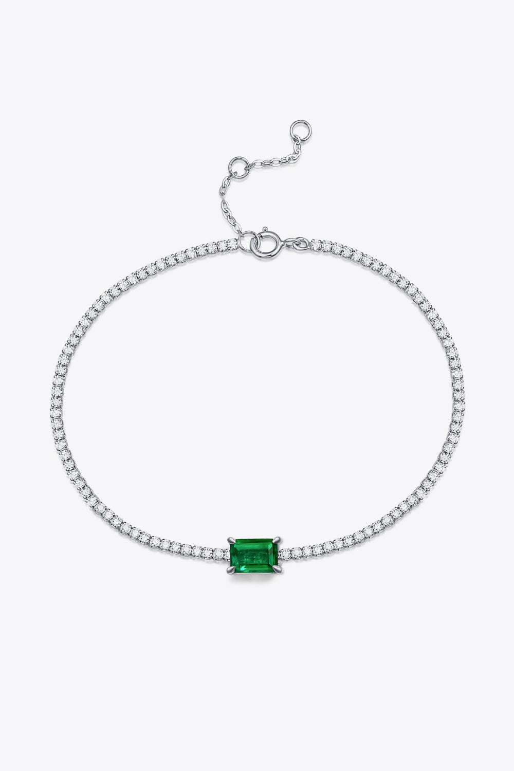 Sterling Silver 1 Carat Lab-Grown Emerald Women Bracelet Emerald Jewelry Brides by Emilia Milan 