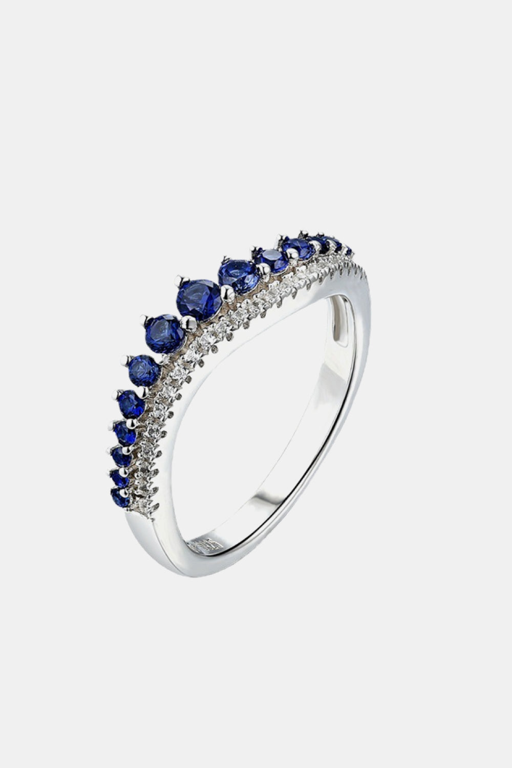 Sterling Silver Lab-Grown Sapphire Women Ring Sapphire Jewelry Brides by Emilia Milan 