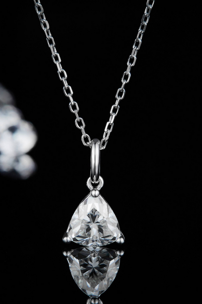 Sterling Silver 1 Carat Moissanite Pendant Necklace Moissanite Jewelry Brides by Emilia Milan 