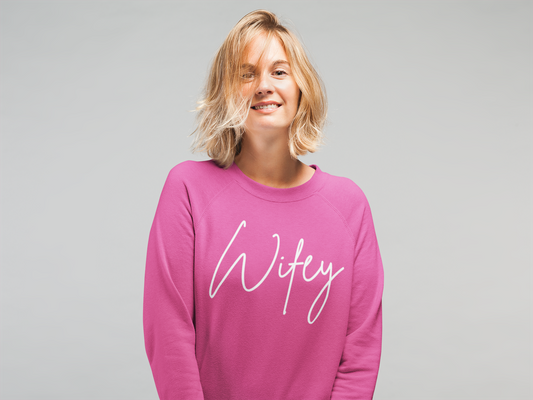 Wifey Sweatshirt With Personalized Initials On Left Sleeve Sweatshirt Brides by Emilia Milan 