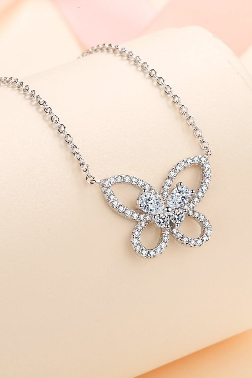 Moissanite Butterfly Pendant Necklace Moissanite Jewelry Brides by Emilia Milan 