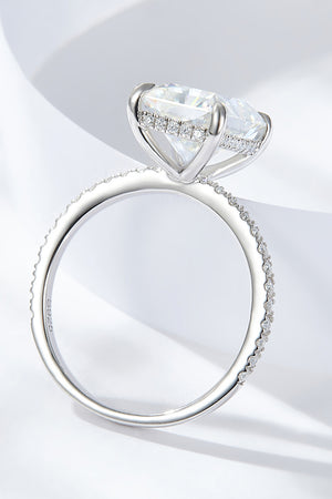 4 Carat Moissanite 4-Prong Side Stone Ring Moissanite Jewelry Brides by Emilia Milan 