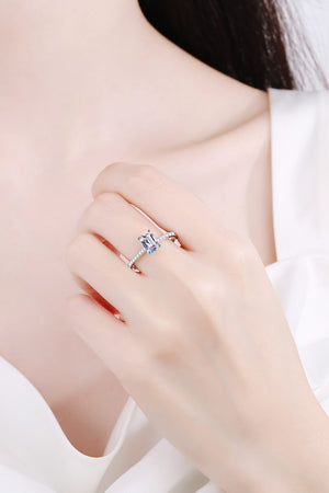 925 Sterling Silver Ring with Moissanite Moissanite Jewelry Brides by Emilia Milan 