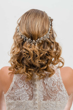 Berciana Silver Bridal Hair Vine Wedding Hair Vines Brides by Emilia Milan 