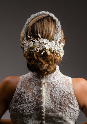 Penelope Silver Hair Vine Wedding Hair Vines Brides by Emilia Milan 