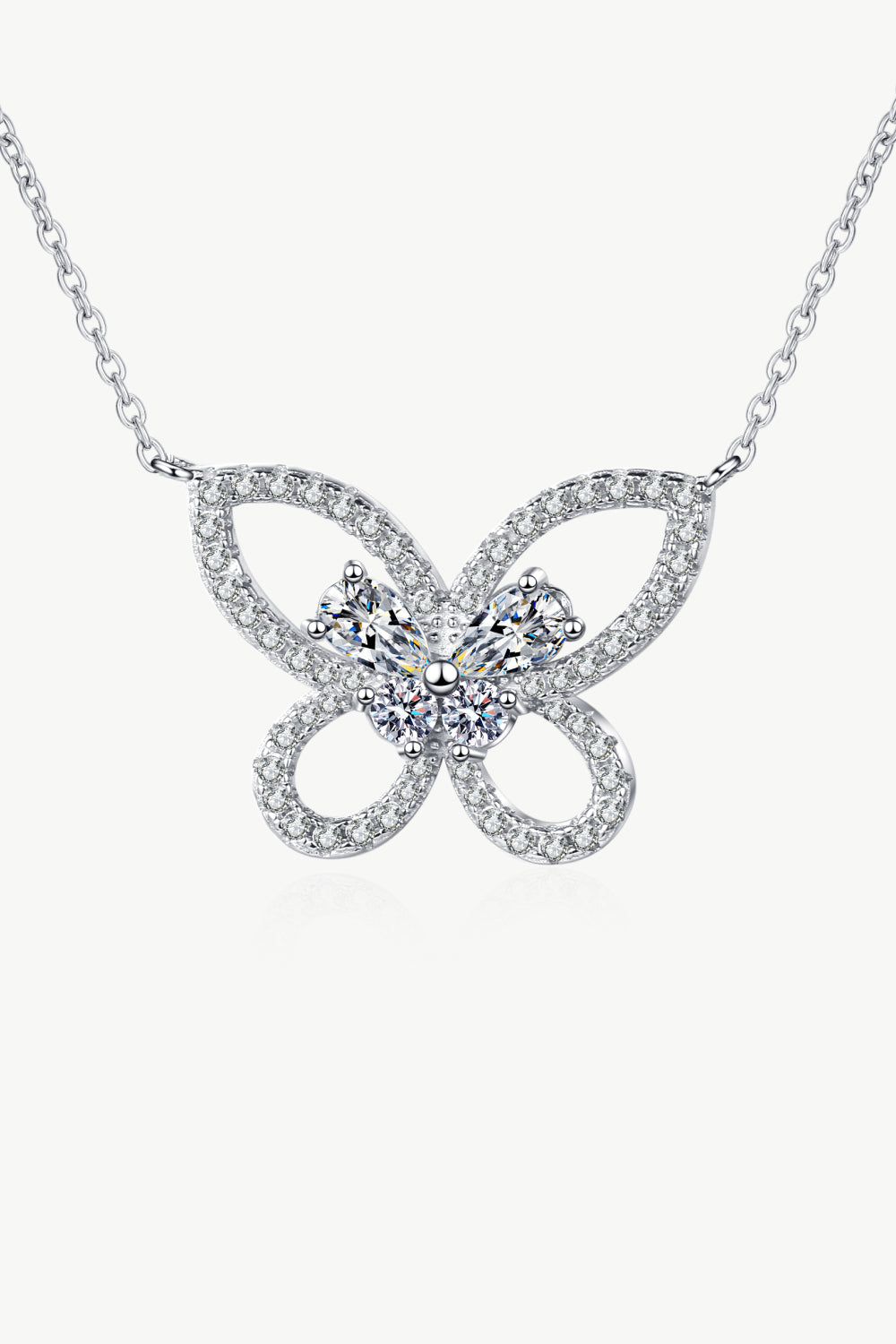 Moissanite Butterfly Pendant Necklace Moissanite Jewelry Brides by Emilia Milan 