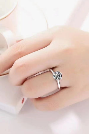 925 Sterling Silver 3 Carat Moissanite 6-Prong Ring Moissanite Jewelry Brides by Emilia Milan 