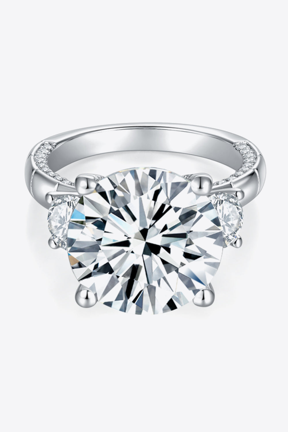 8.6 Carat Moissanite Platinum-Plated Ring Moissanite Jewelry Brides by Emilia Milan 