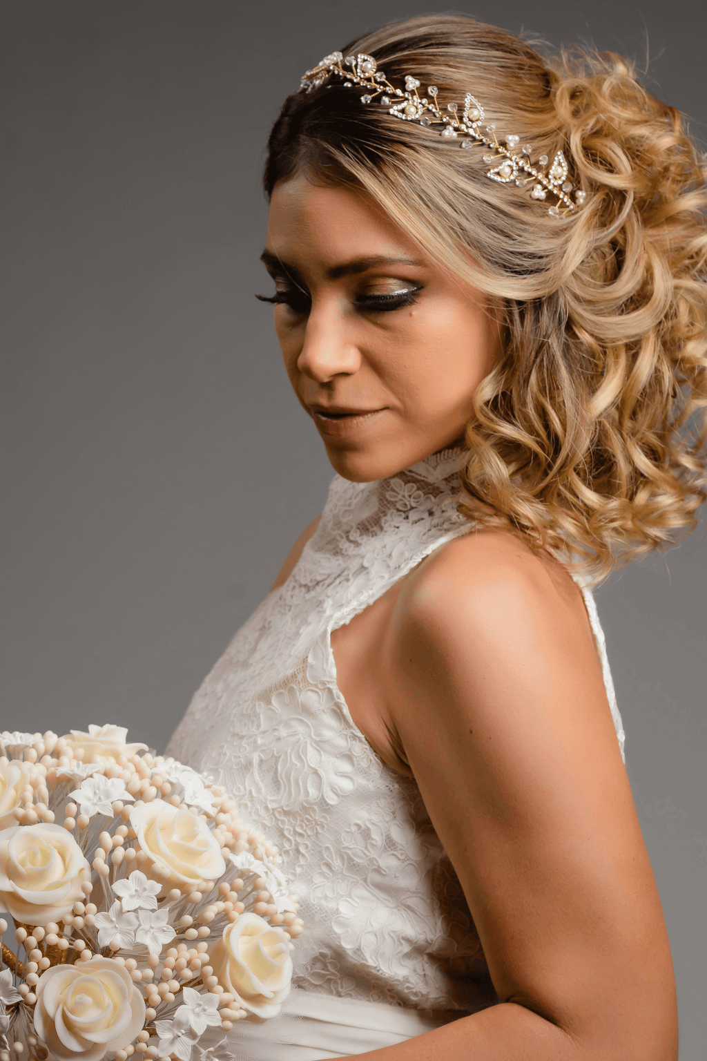 Berciana Gold Bridal Hair Vine Wedding Hair Vines Brides by Emilia Milan 